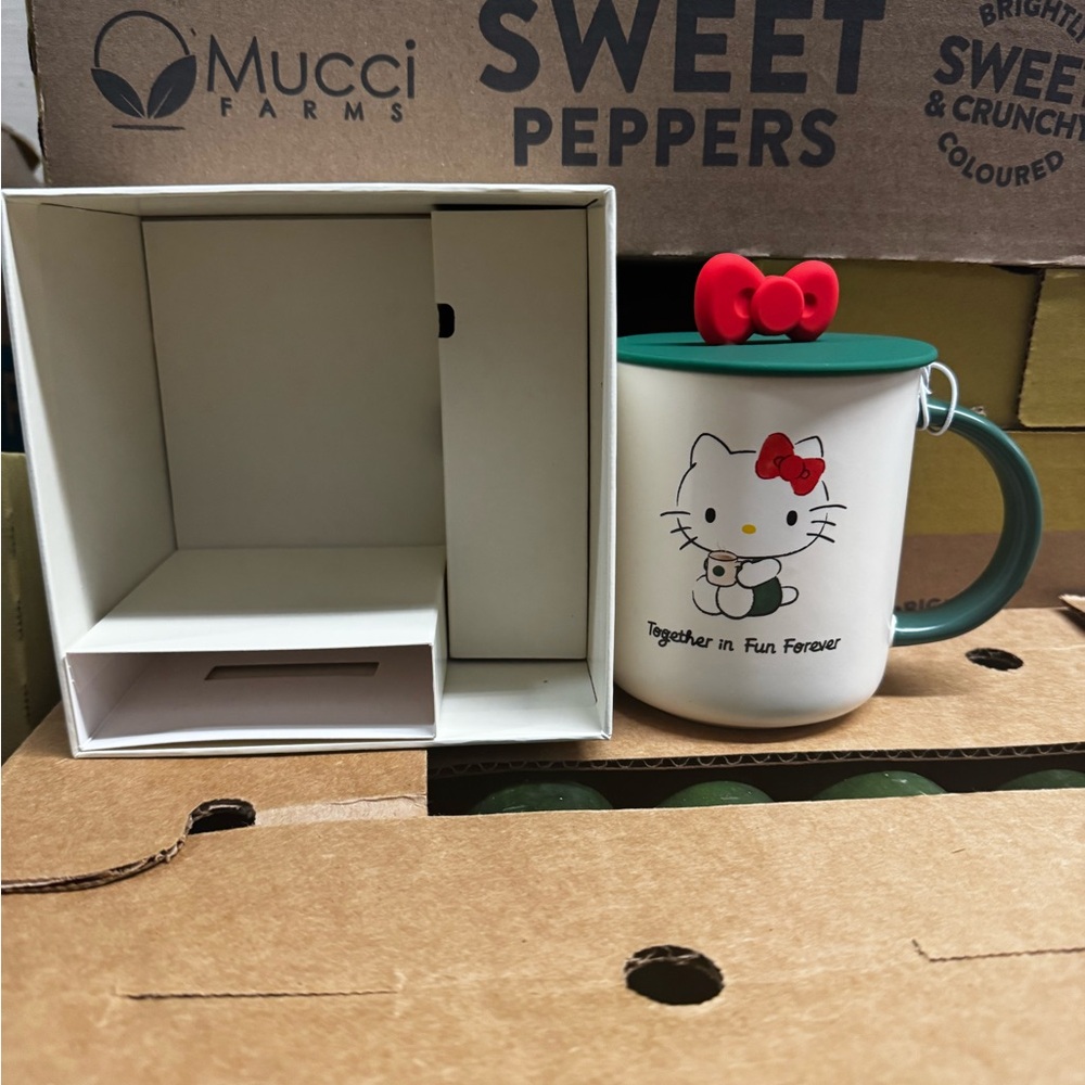 Starbucks Hello Kitty Mug with Red and Green Accents